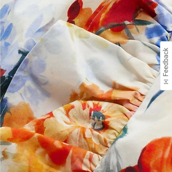 Express Floral V-Neck Flutter Sleeve Ruched Top Multi-Color For Women's Small - Picture 7 of 13